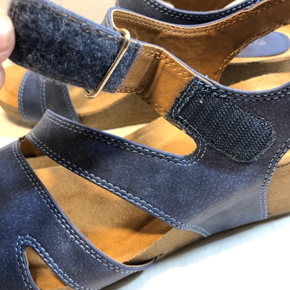 Eurosoft Soffit wedge adjustable comfort sandal Elaine Blue Sizec10 - Picture 3 of 14